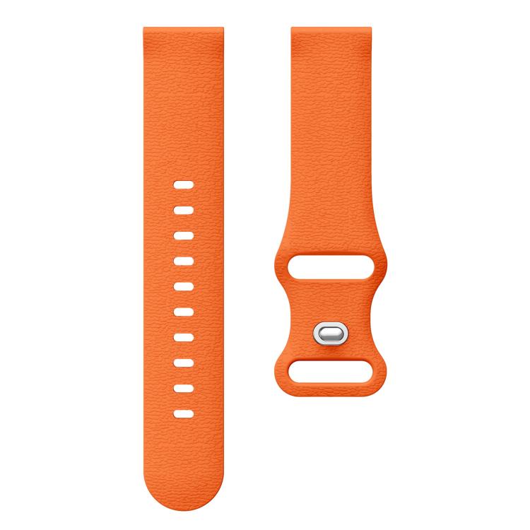 22mm Lychee Texture Butterfly Clasp Solid Color Silicone Watch Band