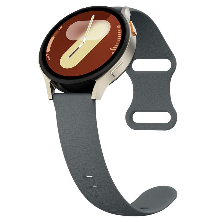 22mm Lychee Texture Butterfly Clasp Solid Color Silicone Watch Band