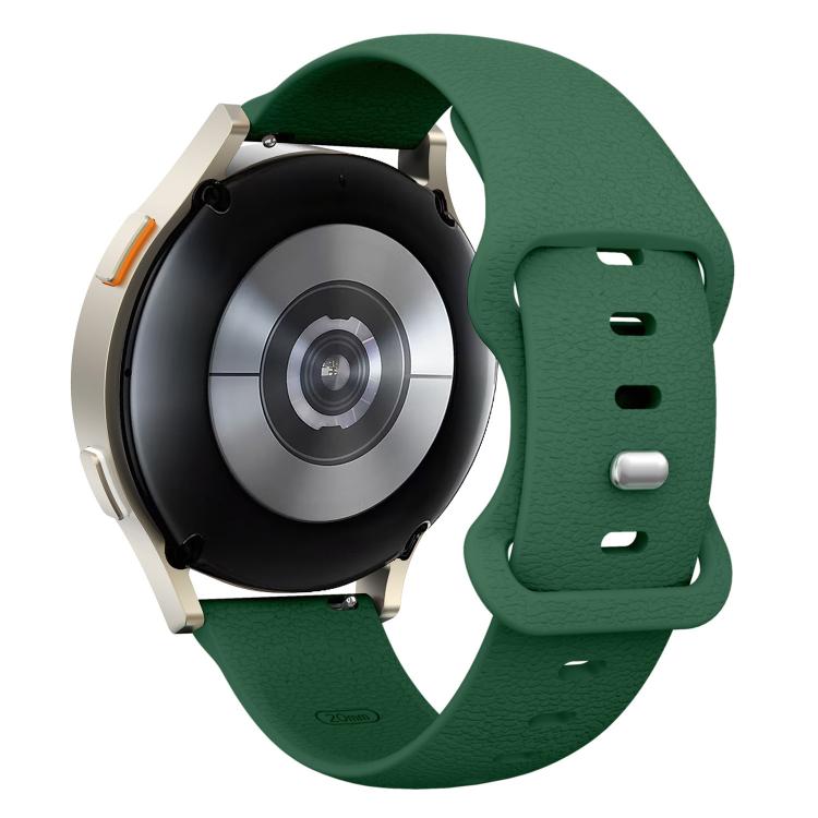 22mm Lychee Texture Butterfly Clasp Solid Color Silicone Watch Band