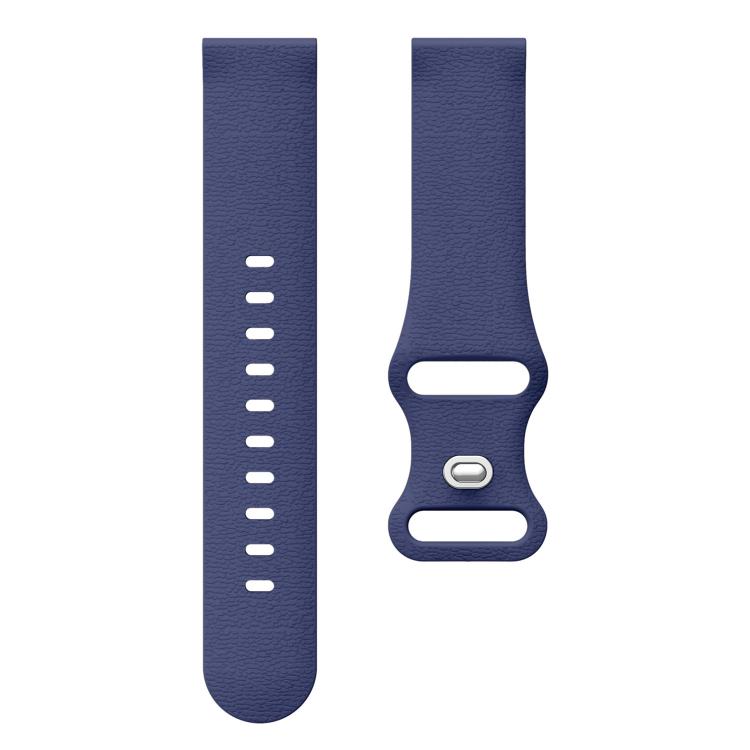 22mm Lychee Texture Butterfly Clasp Solid Color Silicone Watch Band