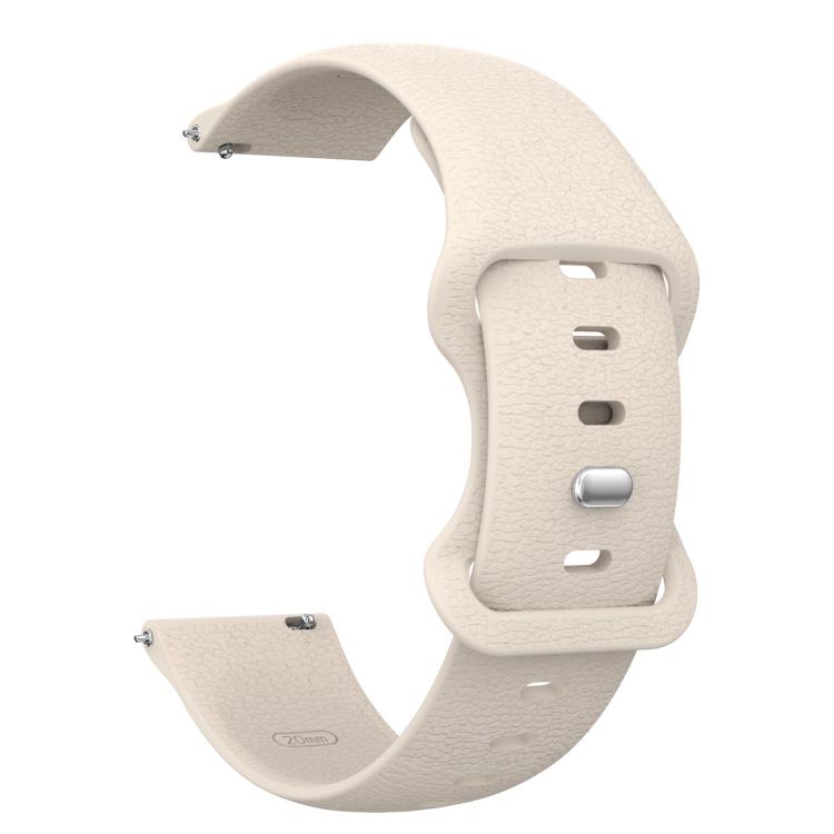 22mm Lychee Texture Butterfly Clasp Solid Color Silicone Watch Band