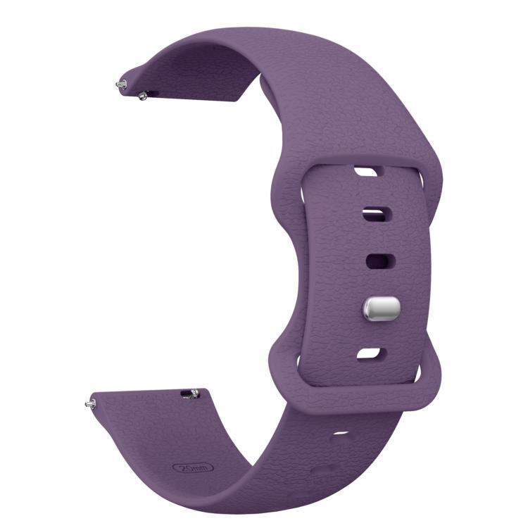 22mm Lychee Texture Butterfly Clasp Solid Color Silicone Watch Band