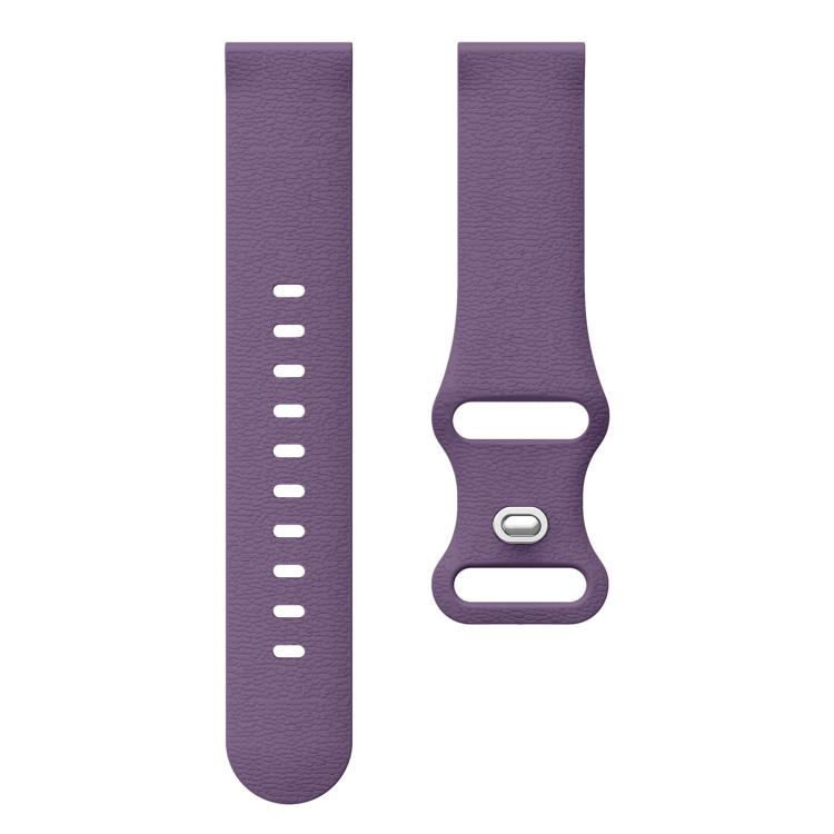 22mm Lychee Texture Butterfly Clasp Solid Color Silicone Watch Band