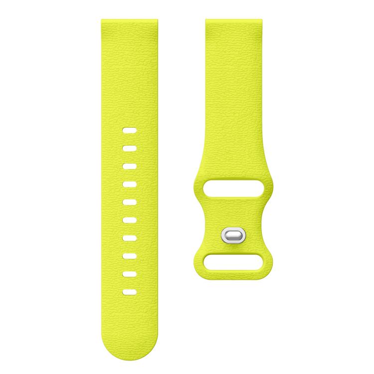22mm Lychee Texture Butterfly Clasp Solid Color Silicone Watch Band