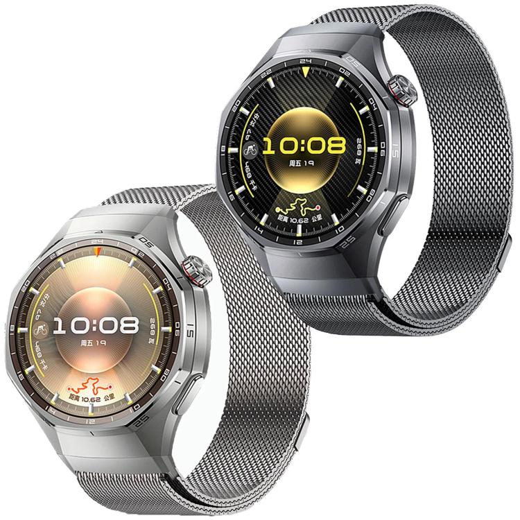 For Huawei Watch GT 6 Pro Press Button Seamless Interface Milanese Magnetic Stainless Steel Watch Band