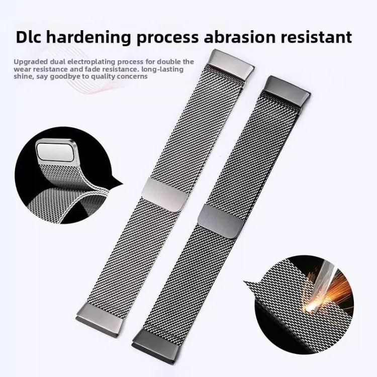 For Huawei Watch GT 6 Pro Press Button Seamless Interface Milanese Magnetic Stainless Steel Watch Band