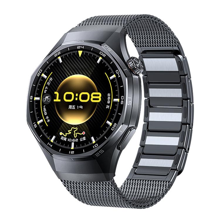 For Huawei Watch GT 6 Pro Press Button Seamless Interface I-shaped Magnetic Stainless Steel Watch Band