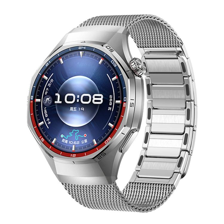 For Huawei Watch GT 6 Pro Press Button Seamless Interface I-shaped Magnetic Stainless Steel Watch Band