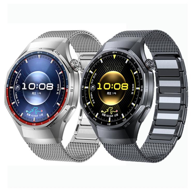 For Huawei Watch GT 6 Pro Press Button Seamless Interface I-shaped Magnetic Stainless Steel Watch Band