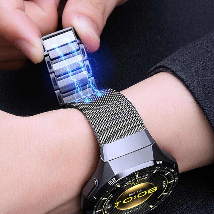 For Huawei Watch GT 6 Pro Press Button Seamless Interface I-shaped Magnetic Stainless Steel Watch Band