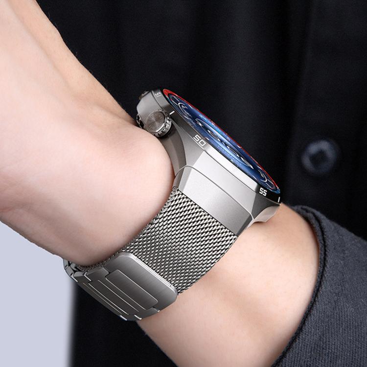 For Huawei Watch GT 6 Pro Press Button Seamless Interface I-shaped Magnetic Stainless Steel Watch Band