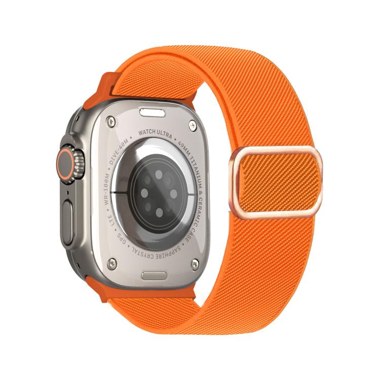 For Apple Watch 46mm / 49mm / 45mm / 44mm Diagonal Striped D-ring Buckle Nylon Elastic Watch Band