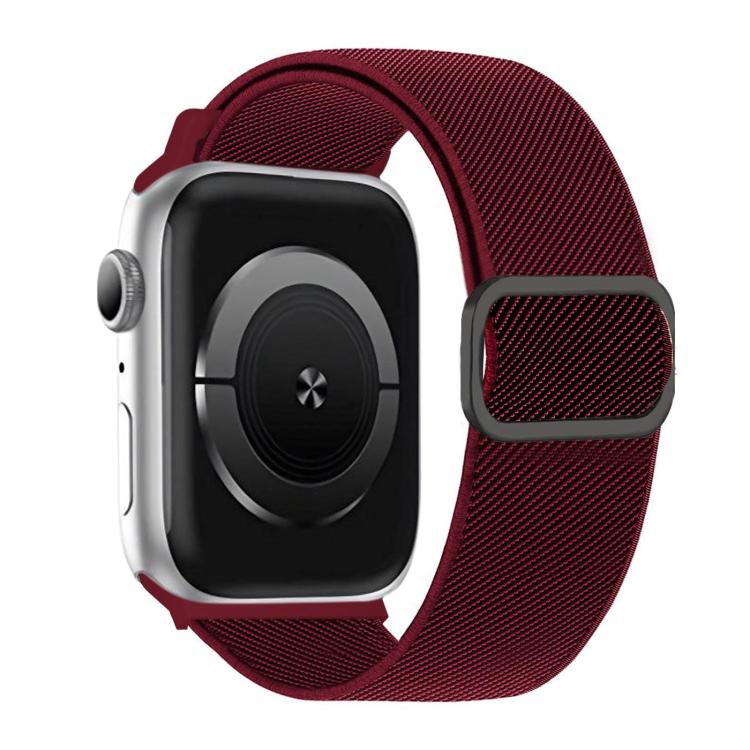 For Apple Watch 42mm / 41mm / 40mm / 38mm Diagonal Striped D-ring Buckle Nylon Elastic Watch Band