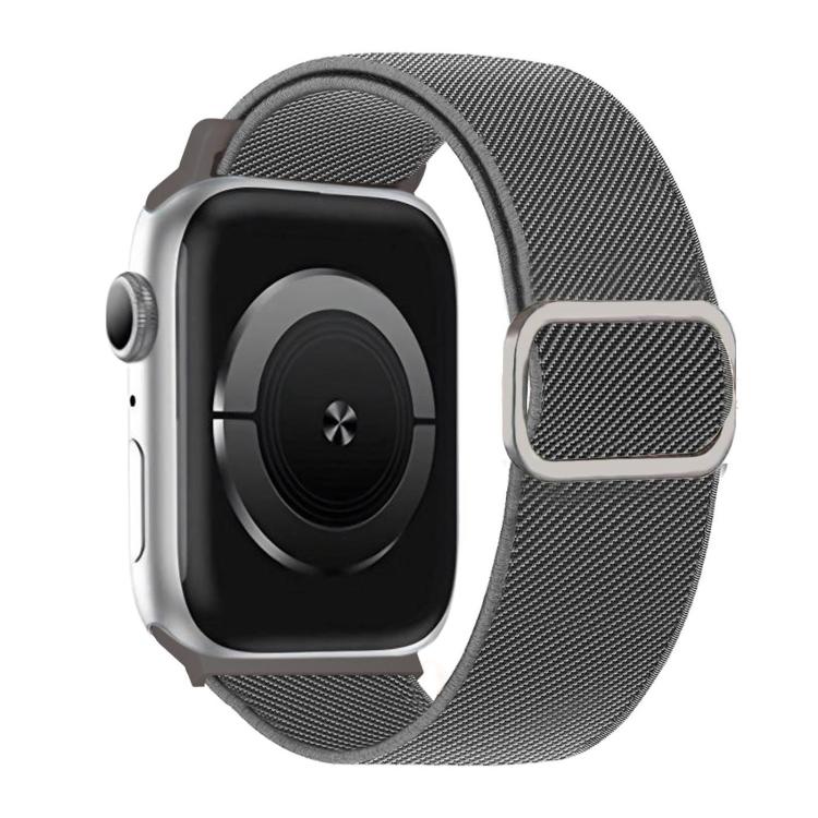 For Apple Watch 42mm / 41mm / 40mm / 38mm Diagonal Striped D-ring Buckle Nylon Elastic Watch Band