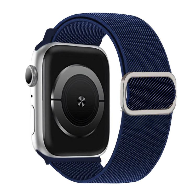 For Apple Watch 42mm / 41mm / 40mm / 38mm Diagonal Striped D-ring Buckle Nylon Elastic Watch Band