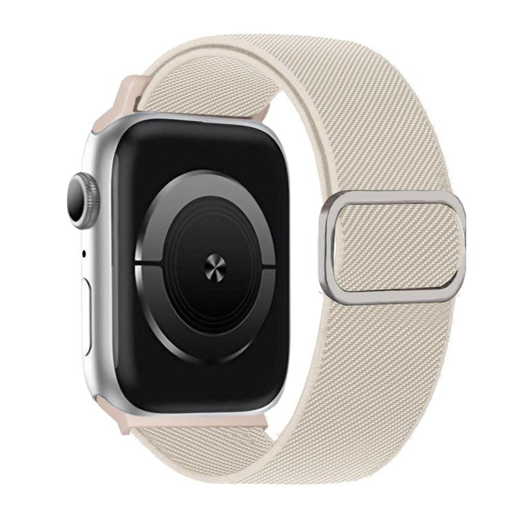 For Apple Watch 42mm / 41mm / 40mm / 38mm Diagonal Striped D-ring Buckle Nylon Elastic Watch Band