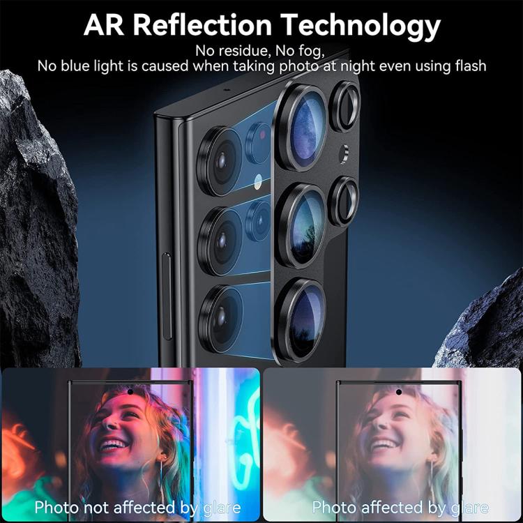 For Samsung Galaxy S26 Ultra 5G ENKAY Anti-reflection Camera Lens Aluminium Alloy Tempered Glass Film