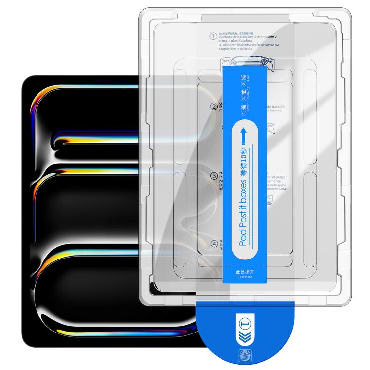 For iPad Pro 13 2025 / 2024 Easy Install Box Dust-Free Curved Edge HD Tempered Glass Film