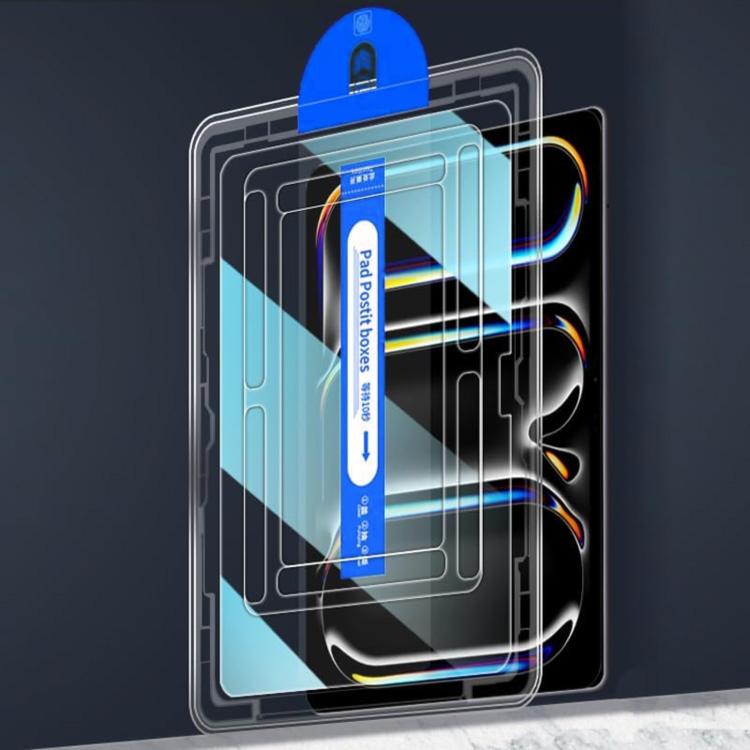 For iPad Pro 12.9 2022 / 2021 Easy Install Box Dust-Free Curved Edge HD Tempered Glass Film