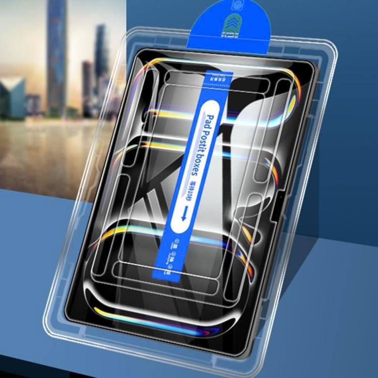 For iPad 10.2 2021 / 2020 / 2019 Easy Install Box Dust-Free Curved Edge HD Tempered Glass Film