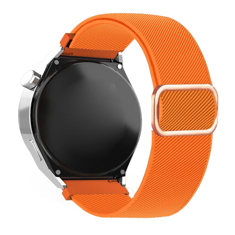 22mm Diagonal Striped D-ring Buckle Nylon Elastic Watch Band