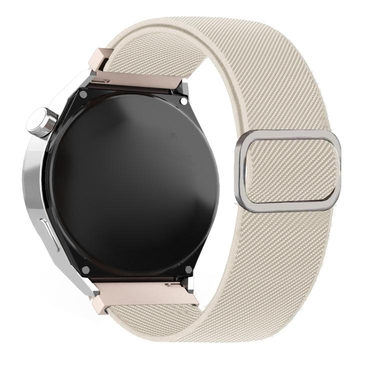 22mm Diagonal Striped D-ring Buckle Nylon Elastic Watch Band