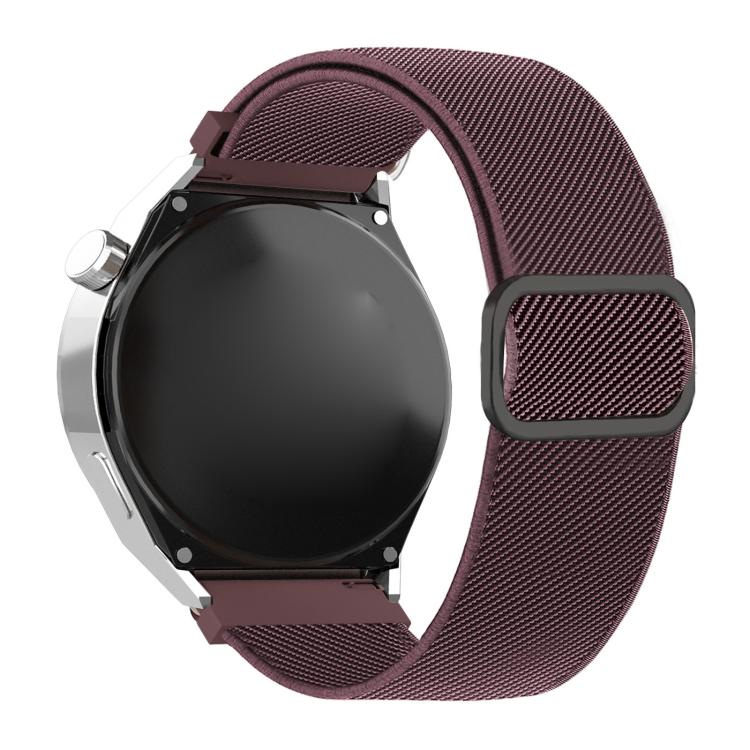 22mm Diagonal Striped D-ring Buckle Nylon Elastic Watch Band