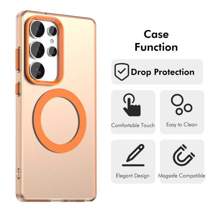 For Samsung Galaxy S24 Ultra 5G ENKAY Hat-Prince MagSafe Candy Color Phone Case with 0.18mm High Aluminum-silicon Glass Film