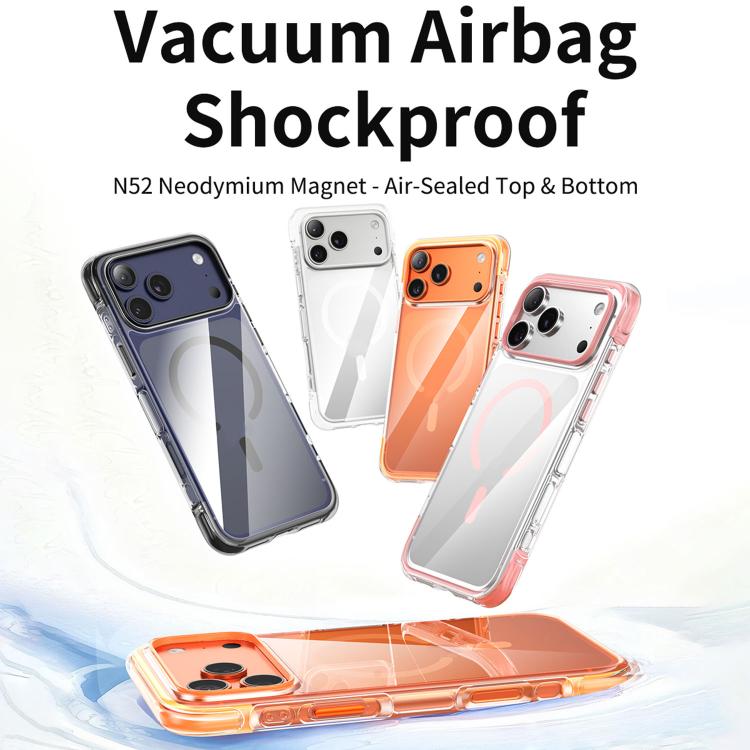 For iPhone 17 Vacuum-Sealed Transparent Airbag Magnetic Acrylic Phone Case