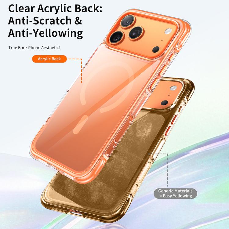 For iPhone 17 Vacuum-Sealed Transparent Airbag Magnetic Acrylic Phone Case