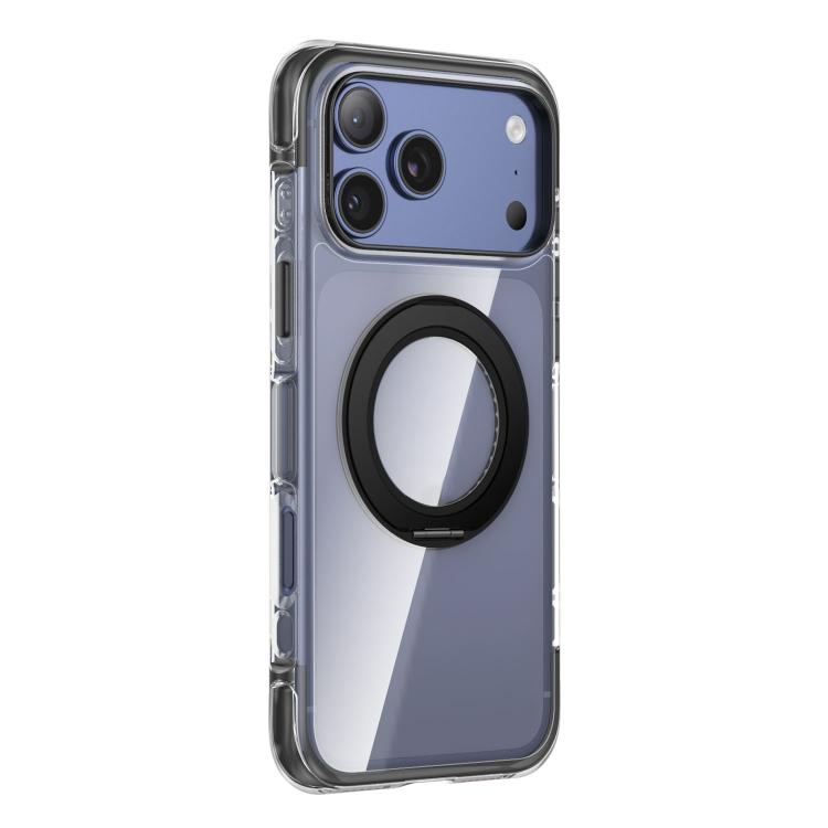 For iPhone 17 Pro Vacuum-Sealed Transparent Airbag Magnetic Rotation Holder Acrylic Phone Case