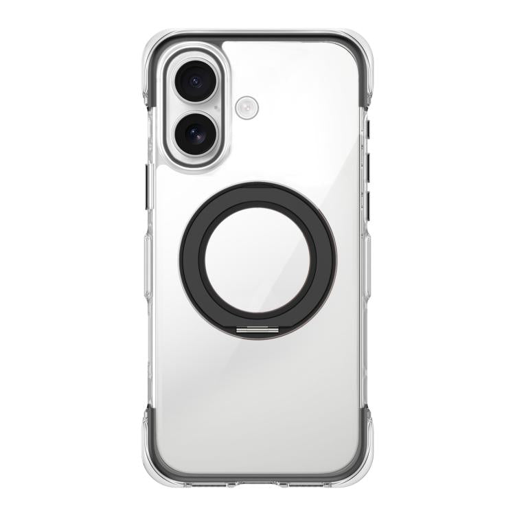 For iPhone 17 Vacuum-Sealed Transparent Airbag Magnetic Rotation Holder Acrylic Phone Case