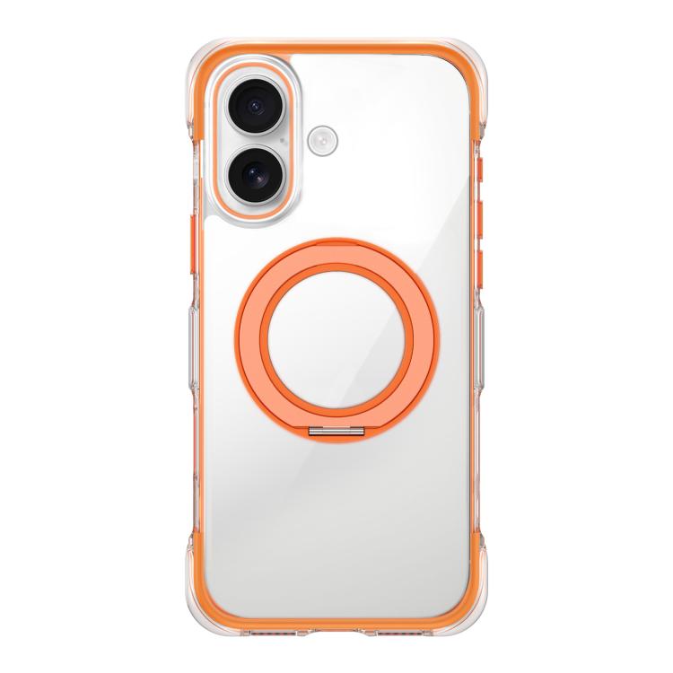 For iPhone 17 Vacuum-Sealed Transparent Airbag Magnetic Rotation Holder Acrylic Phone Case