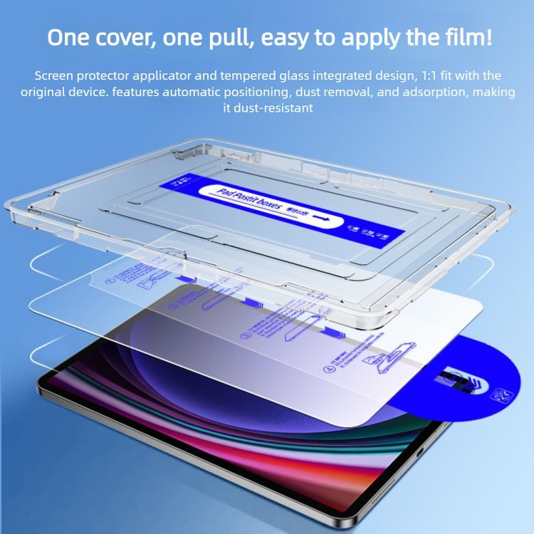 For Samsung Galaxy Tab A8 Easy Install Box Dust-Free Curved Edge HD Tempered Glass Film