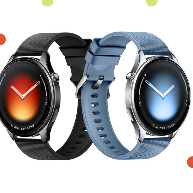 22mm Grain Textured Solid Color Silicone Watch Band