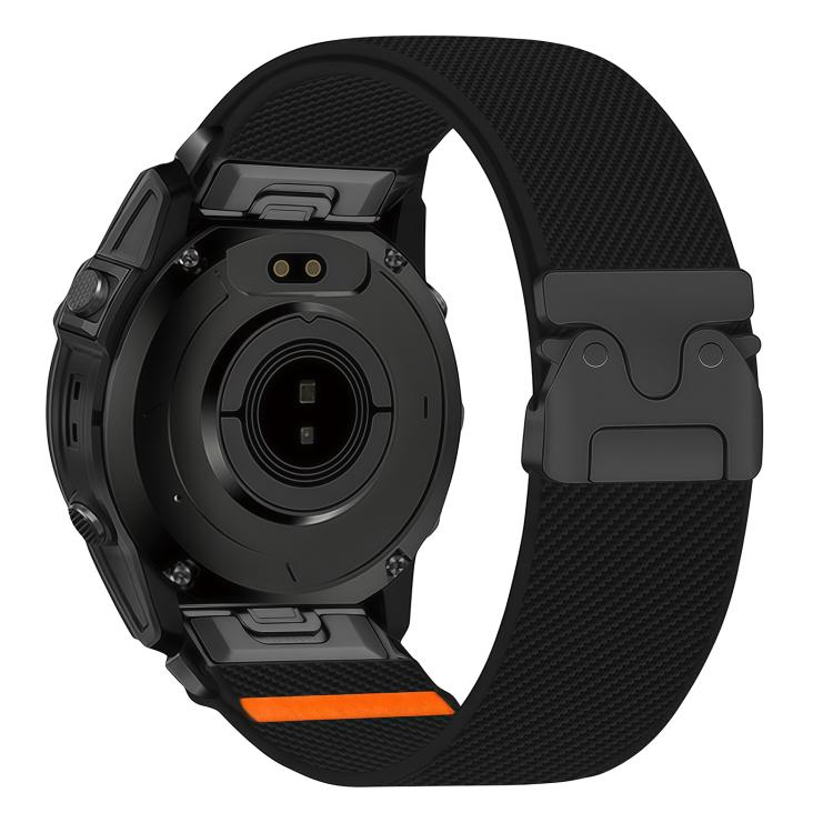 For Gamin 22mm Parachute Buckle Diagonal Weave Stretch Nylon Watch Band