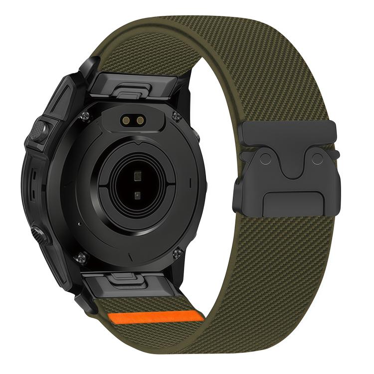 For Gamin 22mm Parachute Buckle Diagonal Weave Stretch Nylon Watch Band