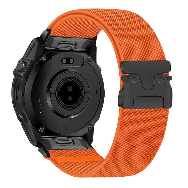For Gamin 20mm Parachute Buckle Diagonal Weave Stretch Nylon Watch Band