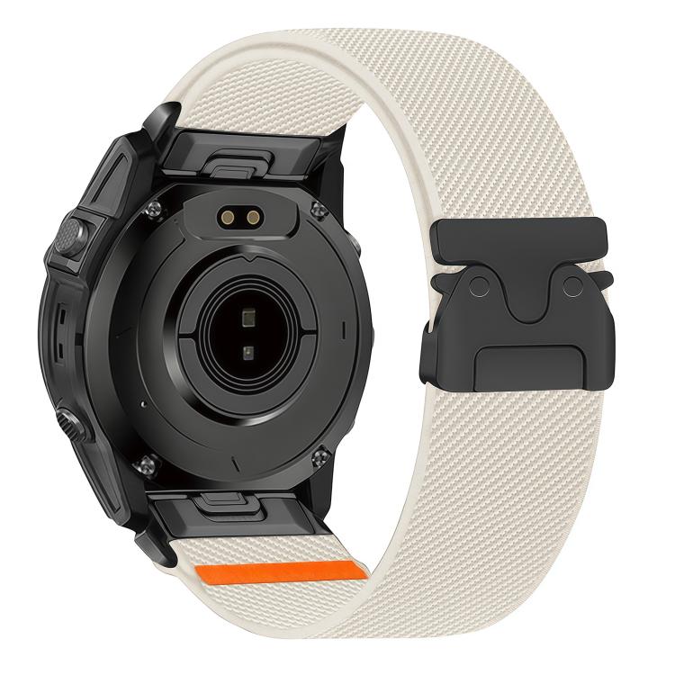 For Gamin 20mm Parachute Buckle Diagonal Weave Stretch Nylon Watch Band