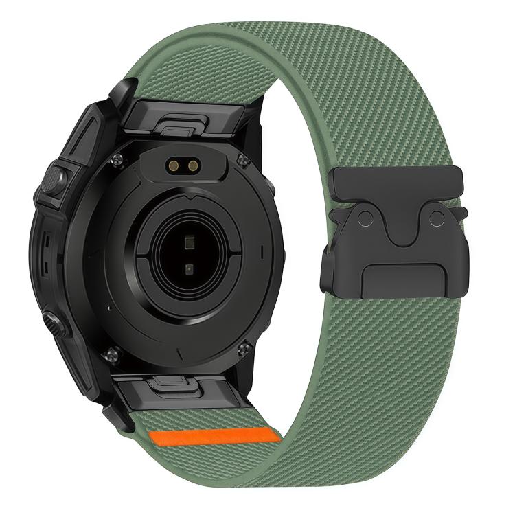 For Gamin 20mm Parachute Buckle Diagonal Weave Stretch Nylon Watch Band