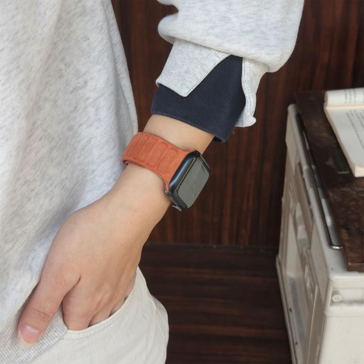 For Apple Watch 46mm / 49mm / 45mm / 44mm Square Magnetic Suede Watch Band