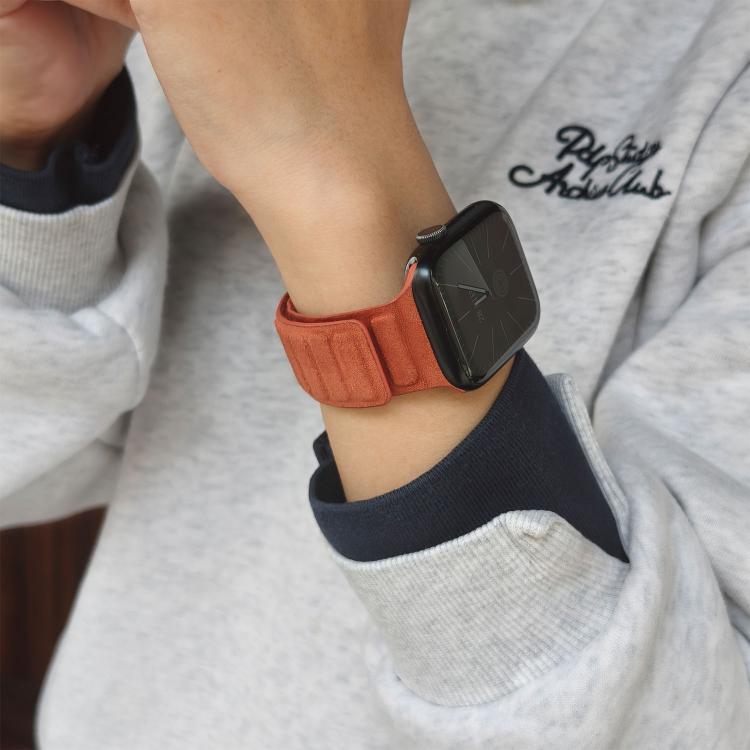 For Apple Watch 46mm / 49mm / 45mm / 44mm Square Magnetic Suede Watch Band