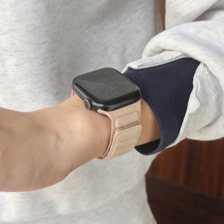 For Apple Watch 46mm / 49mm / 45mm / 44mm Square Magnetic Suede Watch Band