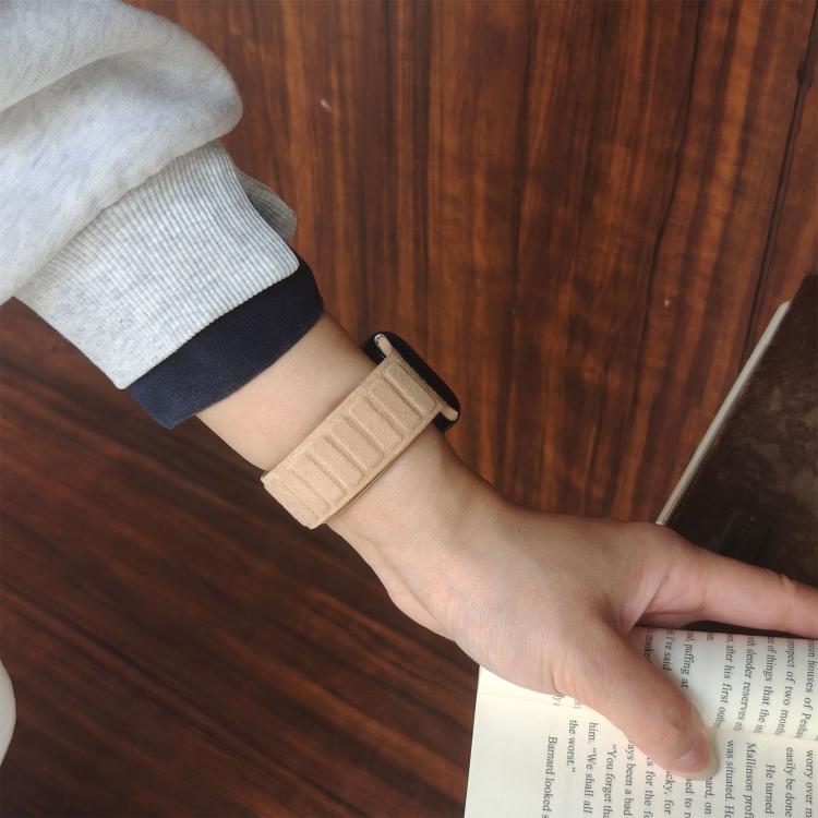 For Apple Watch 46mm / 49mm / 45mm / 44mm Square Magnetic Suede Watch Band