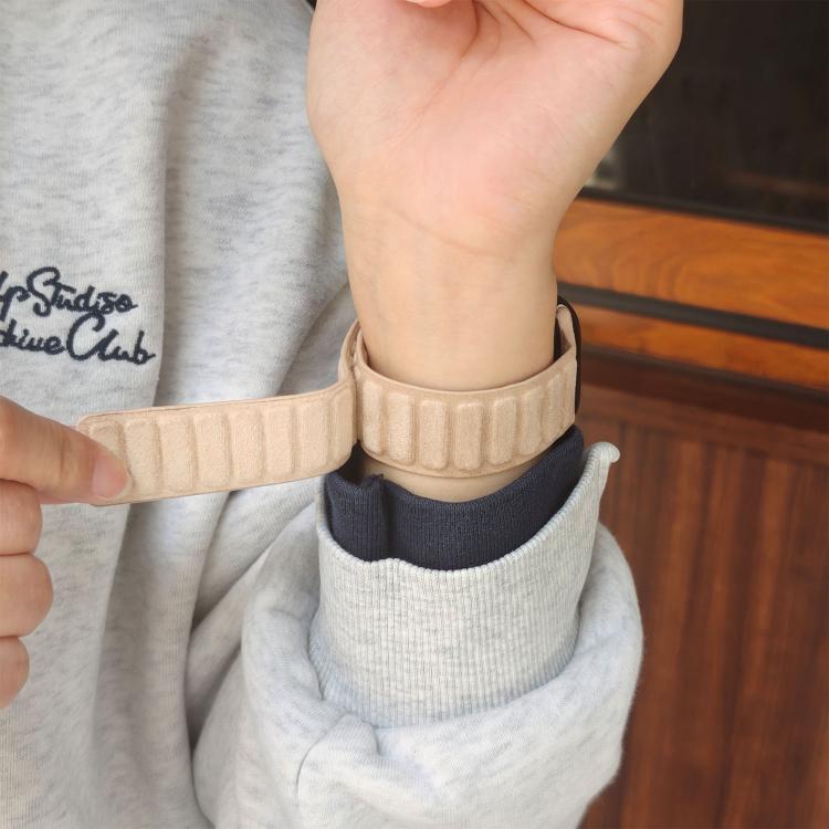For Apple Watch 46mm / 49mm / 45mm / 44mm Square Magnetic Suede Watch Band