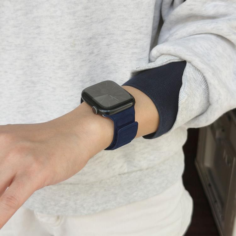 For Apple Watch 46mm / 49mm / 45mm / 44mm Square Magnetic Suede Watch Band