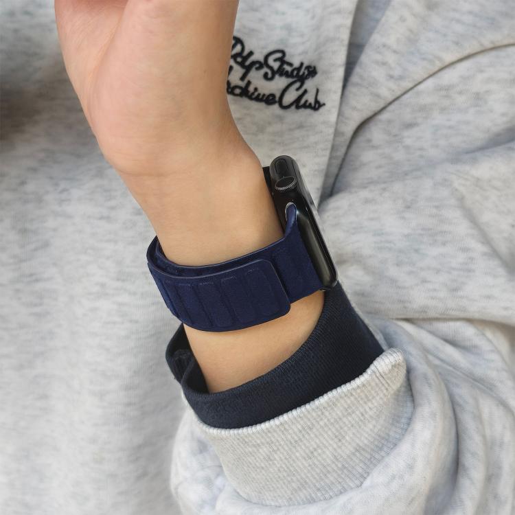 For Apple Watch 46mm / 49mm / 45mm / 44mm Square Magnetic Suede Watch Band