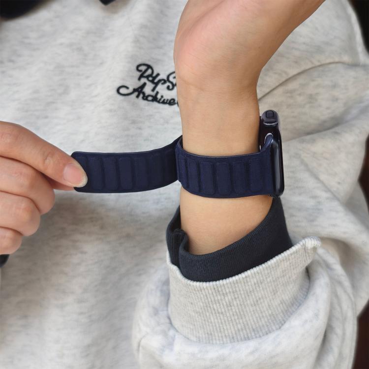 For Apple Watch 46mm / 49mm / 45mm / 44mm Square Magnetic Suede Watch Band
