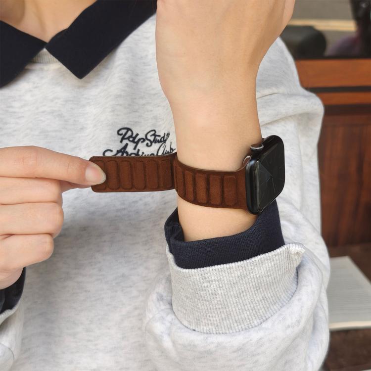For Apple Watch 42mm / 41mm / 40mm / 38mm Square Magnetic Suede Watch Band