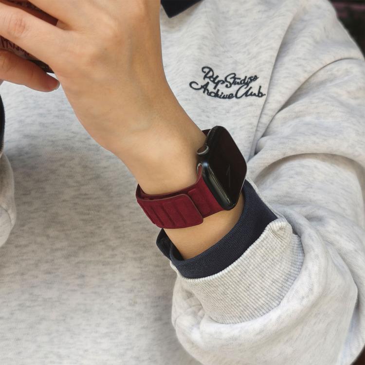 For Apple Watch 42mm / 41mm / 40mm / 38mm Square Magnetic Suede Watch Band